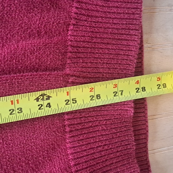 Lands' End 100% Cotton V-Neck Knit Ribbed Sleeves Sweater Relaxed Fit Pullover - Picture 7 of 9